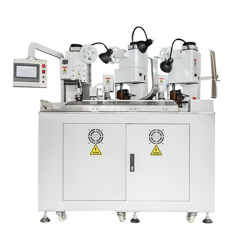 Automatic three-terminal crimping terminal machine